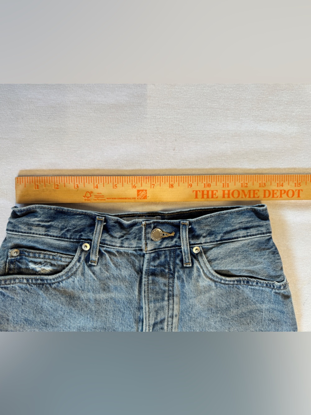 Everlane Denim Shorts Womens 27 High Rise Distressed Cutoff Jean Shorts - Picture 5 of 8